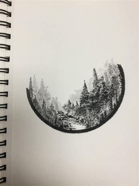 Pen and ink sketch of a forest scene – Artofit