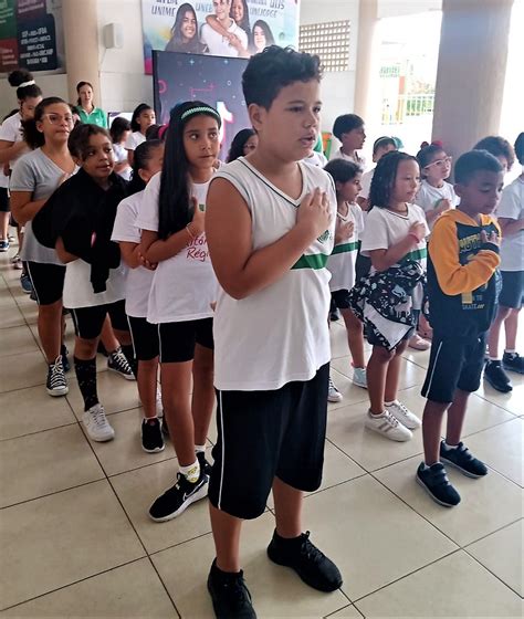 Abertura Da Seamana O Hino Nacional Colegio Vit Ria R Gia