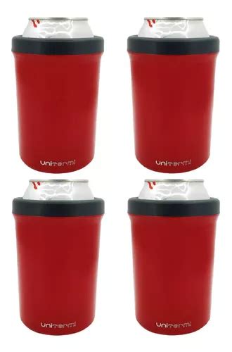 Kit 4un Porta Latas Térmico 350ml Unitermi Vermelho Parcelamento sem