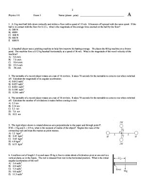 Fillable Online Physics Njit Physics 111 Exam 3 Name Please Print A