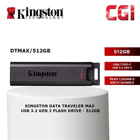 Kingston DataTraveler Max USB 3 2 Gen 2 Flash Drive DTMAX 512GB