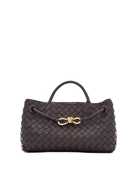 Bottega Veneta Andiamo East West Small Tote Bag In Brown Lyst