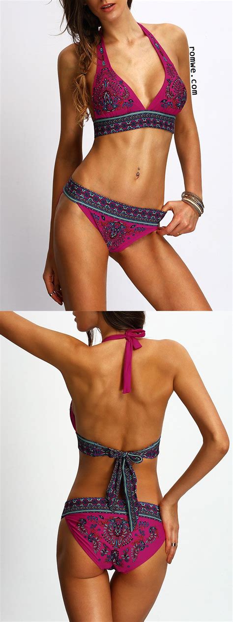 Halter Tribal Print Bikini Set Tribal Print Bikini Halter Tribal