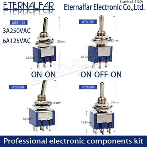 Spdt Latching Toggle Switch 6a 125v Mts 102 103 Mts 202 203 3a 250 Ac