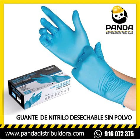 GUANTE DE NITRILO DESECHABLE SIN POLVO Panda Distribuidora