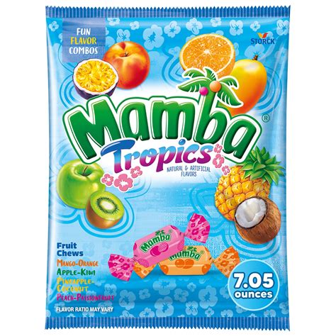 Mamba Tropics Pineapple Fruit Chews Chewy Tropical Candy 705 Oz Bag