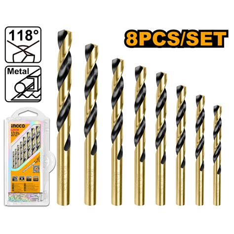 8 Pcs Hss Twist Drill Bits Set Akdb0801