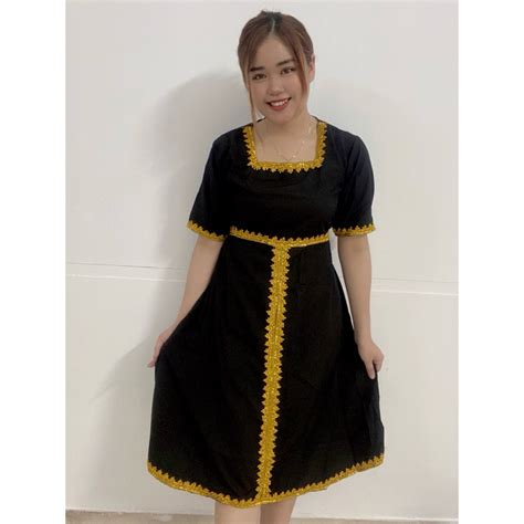 Borneo Dress Square Neck Midi Shopee Malaysia