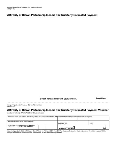 City Of Detroit Fillable Tax Form Printable Forms Free Online