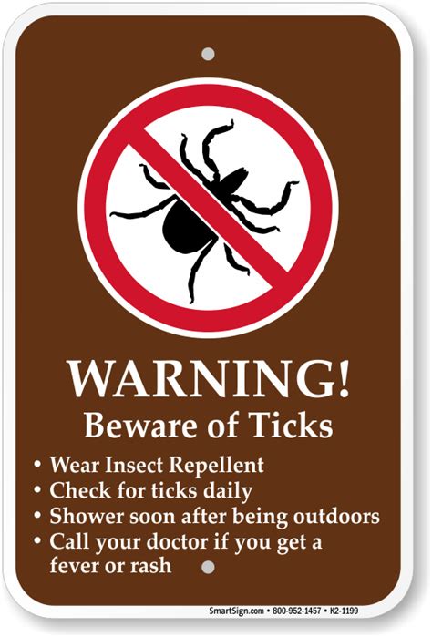 Tick Warning Signs Tick Habitat Symbol Camping Hazards