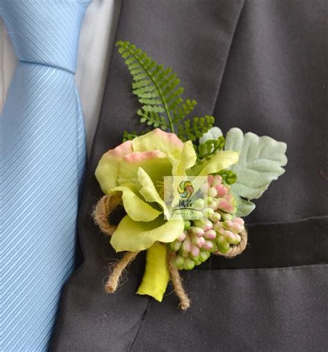 Handmade 5Pcs Lot Wedding Best Man Groom Groomsmen Boutonniere