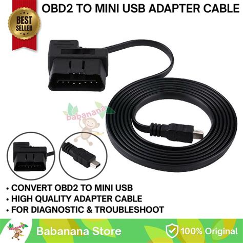 Jual Kabel Obd2 To Mini Usb Adapter Connector Cable Diagnostic Diagnostik Di Lapak Babanana