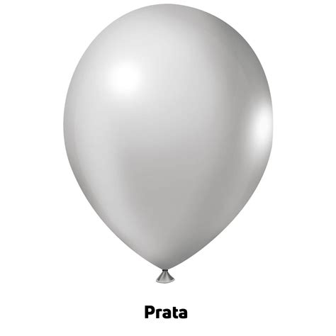 Balão De Látex 9 Pol Cromado Metálico Prata 25 Unidades Joy Fescopan