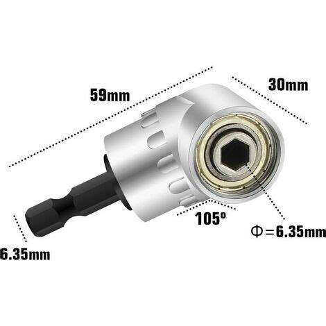 2 Pièce Perceuses à Angle Droit Adaptateur coudé Pilote et Tournevis