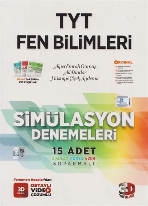 3D Yayınları TYT Fen Bilimleri Simülasyon 15 Deneme Kitapİşler İşler