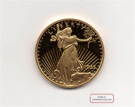 Gold Double Eagle Proof Replica Layered In K Gold