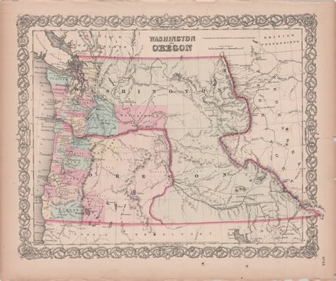 Oregon Joins the Union: Map of Oregon from 1859 Colton’s Atlas - SteveCarroll.net