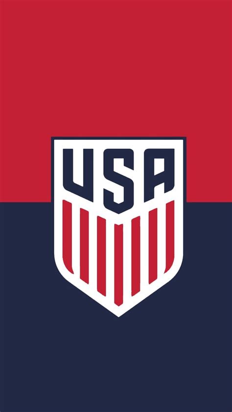 the us soccer logo on a red and blue background