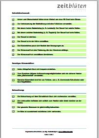 Checkliste Ergonomie am Arbeitsplatz Zeitblüten