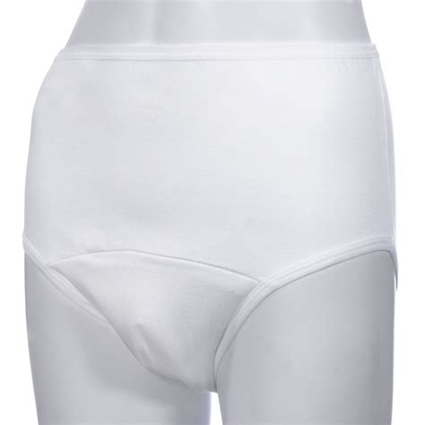 Ladies Washable Incontinence High Waist Brief White Large