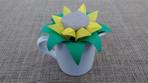 Origami Sunflower Learn How To Make Origami Sunflower Step By Step