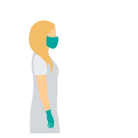 50 Blonde Woman Wearing Surgical Mask Stock Illustrations Royalty