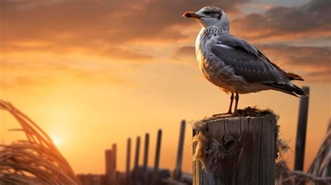 Premium AI Image A Photo Featuring A Hyper Detailed Shot Of A Seagull