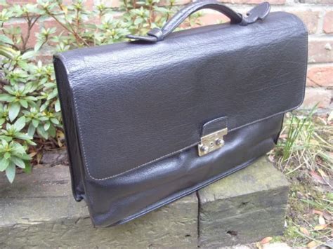 Ancien Cartable Sacoche En Cuir Noir Sac Besace Marque Le Tanneur Eur