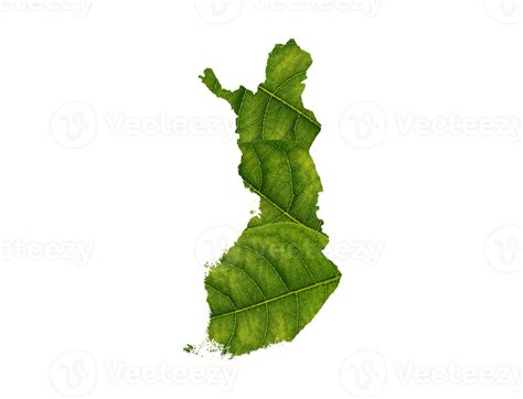 Finland Map Made Of Green Leaves Ecology Concept Png