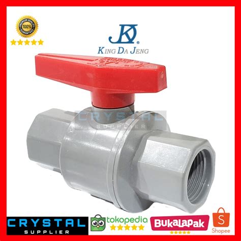 Jual STOP KRAN KDJ 4 Inch PVC Drat Ball Valve Drat Dalam Plastik