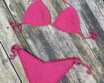 Knit Swimsuit Crochet Bikini Set 100 Cotton Swimsuit Etsy