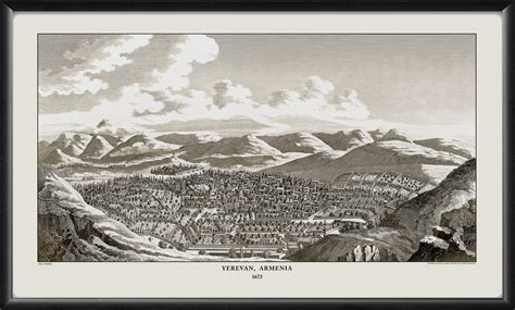 Yerevan Armenia 1672 Restored Map Vintage City Maps