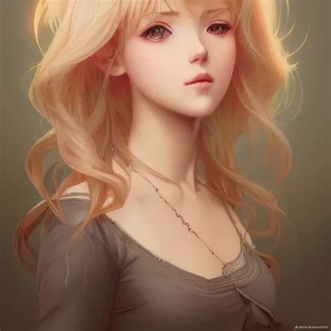 Portrait Of A Beautiful Blonde Anime Girl Intricate Stable Diffusion