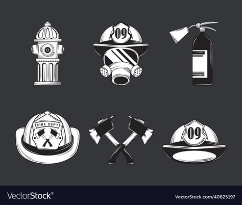 Fire department icons Royalty Free Vector Image