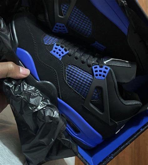 Jordan 4 Blue Thunder Shoes Sneakers Basketball Men Sneakers Women