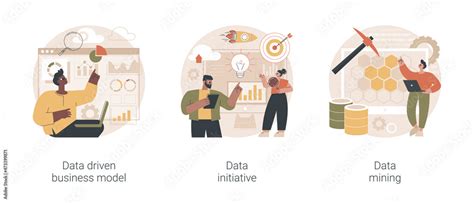 Data Analytics Abstract Concept Vector Illustration Set Data Driven