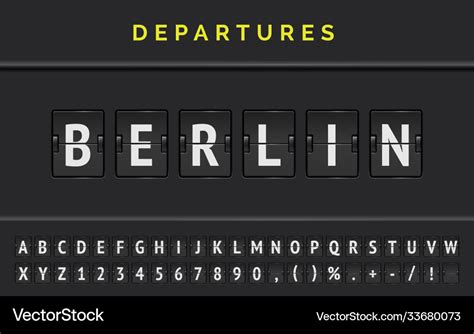 Mechanische Flughafen Flipboard Schriftart Mit Flug