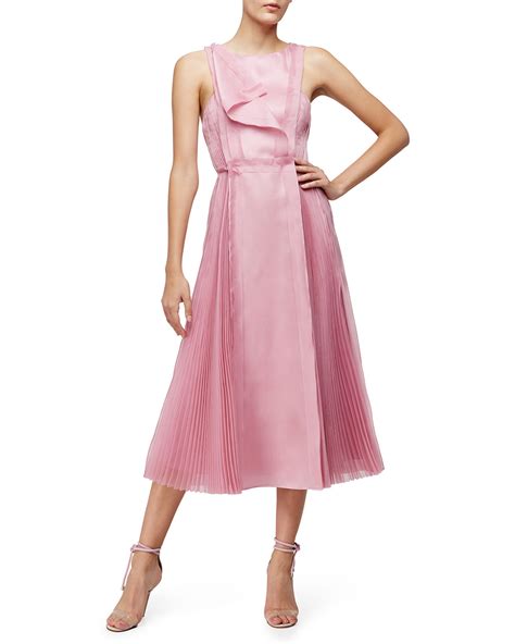 Carolina Herrera Sleeveless Fit And Flare Dress Dusty Rose