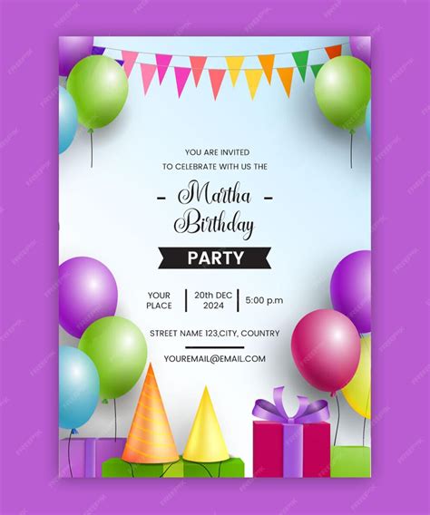 Modelo Convite De Festa - Modelo de convite para a festa de aniversário e folheto | Vetor Premium