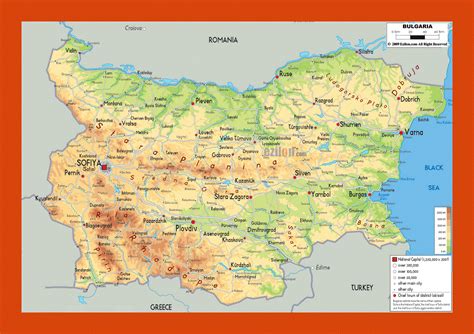 Physical map of Bulgaria | Maps of Bulgaria | Maps of Europe | GIF map ...