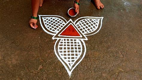 Aadi 1 Special Traditional Padi Kolam 3 Dots Friday Special Kolam