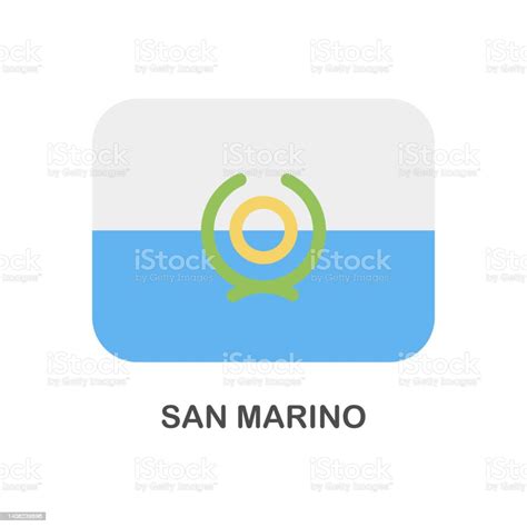 Vetores De Bandeira De San Marino Ícone Plano De Retângulo Vetor E Mais