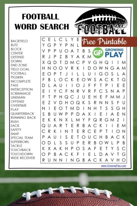 Football Word Search Free Pdf Growing Play