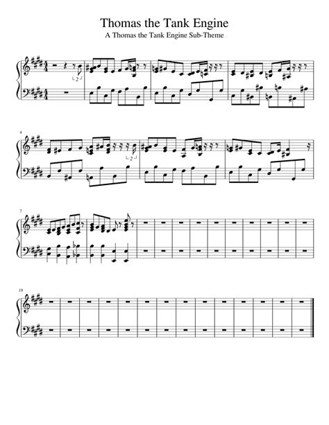 Thomas and Friends Theme sheet music for Piano download free in PDF or MIDI