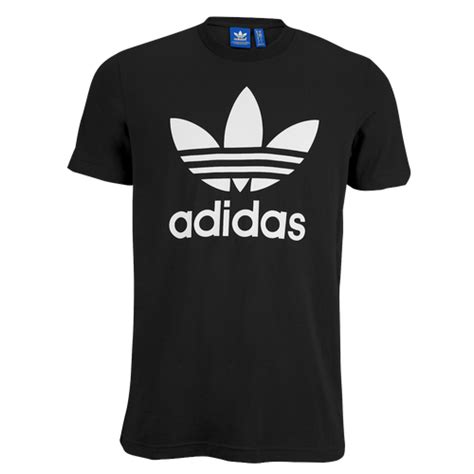 Adidas Originals Trefoil T Shirt Mens Casual Clothing Black White