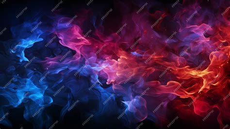 Premium AI Image | Blue and red flames abstract background