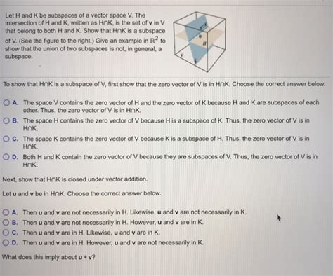 Solved Let H And K Be Subspaces Of A Vector Space V The Chegg