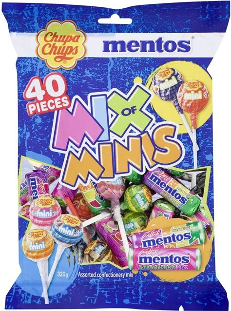 Chupa Chups Mix of Minis Bag, 40 Lollipops and Mini Rolls : Amazon.com.au