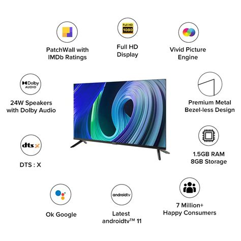 Buy Mi A Cm Inch Full Hd Led Smart Android Tv With Google