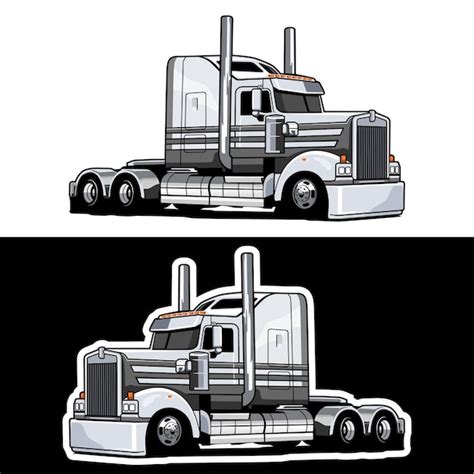 Premium Vector Semi Trucks Illustration Design Logo Icon Vector